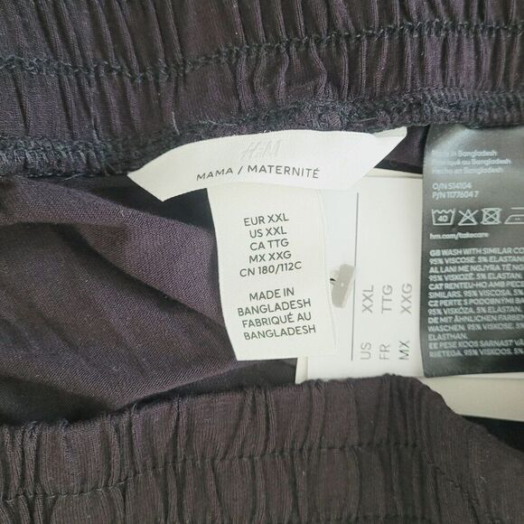 New H&M Mama Maternity Stretch Waist Pants in Black Size XXL NWT - Picture 3 of 8